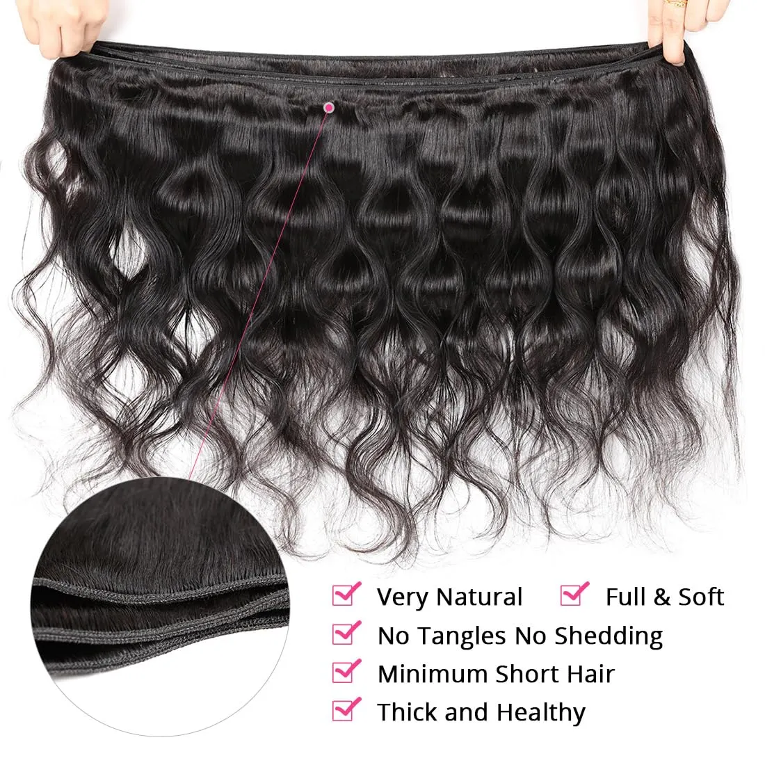 Body Wave Bundles Human Hair 1 Bundles 16 Inch 10A Body Wave Bundles 100% Unprocessed Brazilian Virgin Human Hair Bundles Double Weft Body Weave Bundles Human Hair for Women Natural Color