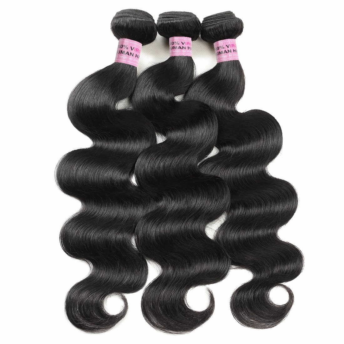Body Wave Bundles Human Hair 18 20 22 Inch 3 Bundles Human Hair 10A Brazilian Body Wave Bundles 100% Unprocessed Brazilian Virgin Human Hair Weave Bundles Natural Color
