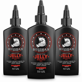 Bossman Jelly Beard Oil for Men - 3 Pack (12 oz in Total, Hammer Scent) – Softens, Moisturizes & Conditions with Natural Ingredients - Father's Day Gifts