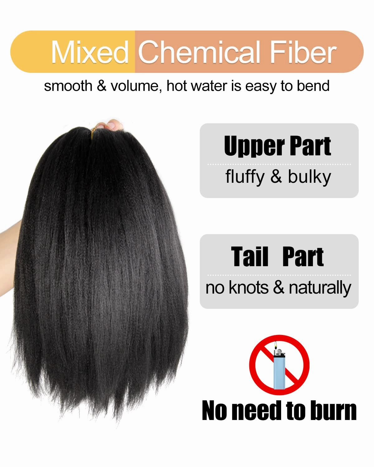 Braiding Hair 12 Inch Pre Stretched Hair Black Color Short Straight Crochet Braids Yaki Texture Synthetic Fiber 8 Packs (1B/Natural Black)