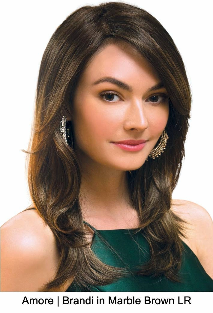 BRANDI Double Mono Synthetic Wig by Amore, 5PC Bundle: Wig, 4oz Mara Ray Enriched Shampoo, Conditioner, Wide Tooth Comb, and 19 Page Belle of Hope Guide (Creamy Toffee R)