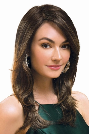 BRANDI Double Mono Synthetic Wig by Amore, 5PC Bundle: Wig, 4oz Mara Ray Enriched Shampoo, Conditioner, Wide Tooth Comb, and 19 Page Belle of Hope Guide (Creamy Toffee R)