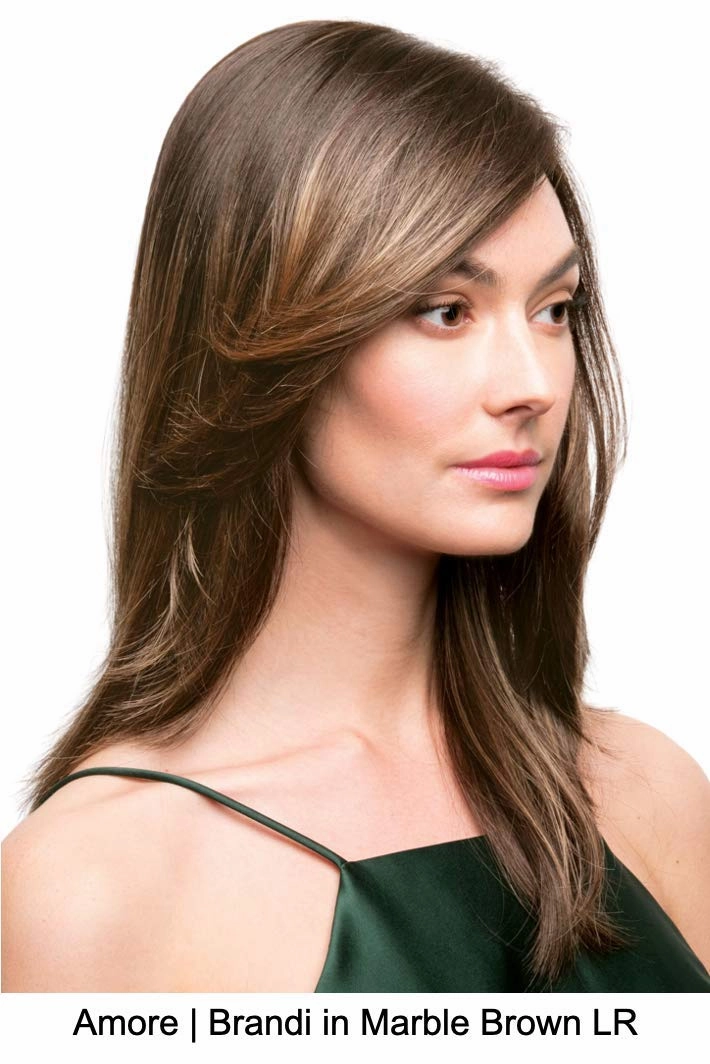 BRANDI Double Mono Synthetic Wig by Amore, 5PC Bundle: Wig, 4oz Mara Ray Enriched Shampoo, Conditioner, Wide Tooth Comb, and 19 Page Belle of Hope Guide (Creamy Toffee R)