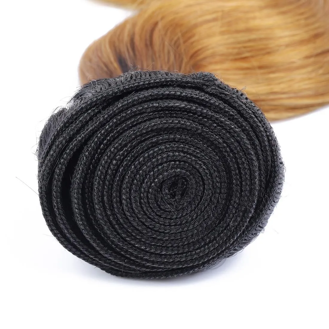 Brazilian Body Wave Ombre Human Hair Bundles - 3 Bundles Remy Virgin Hair Weave - 100% Unprocessed - 12-14-16 Inch - 2 Tone 1B/30#