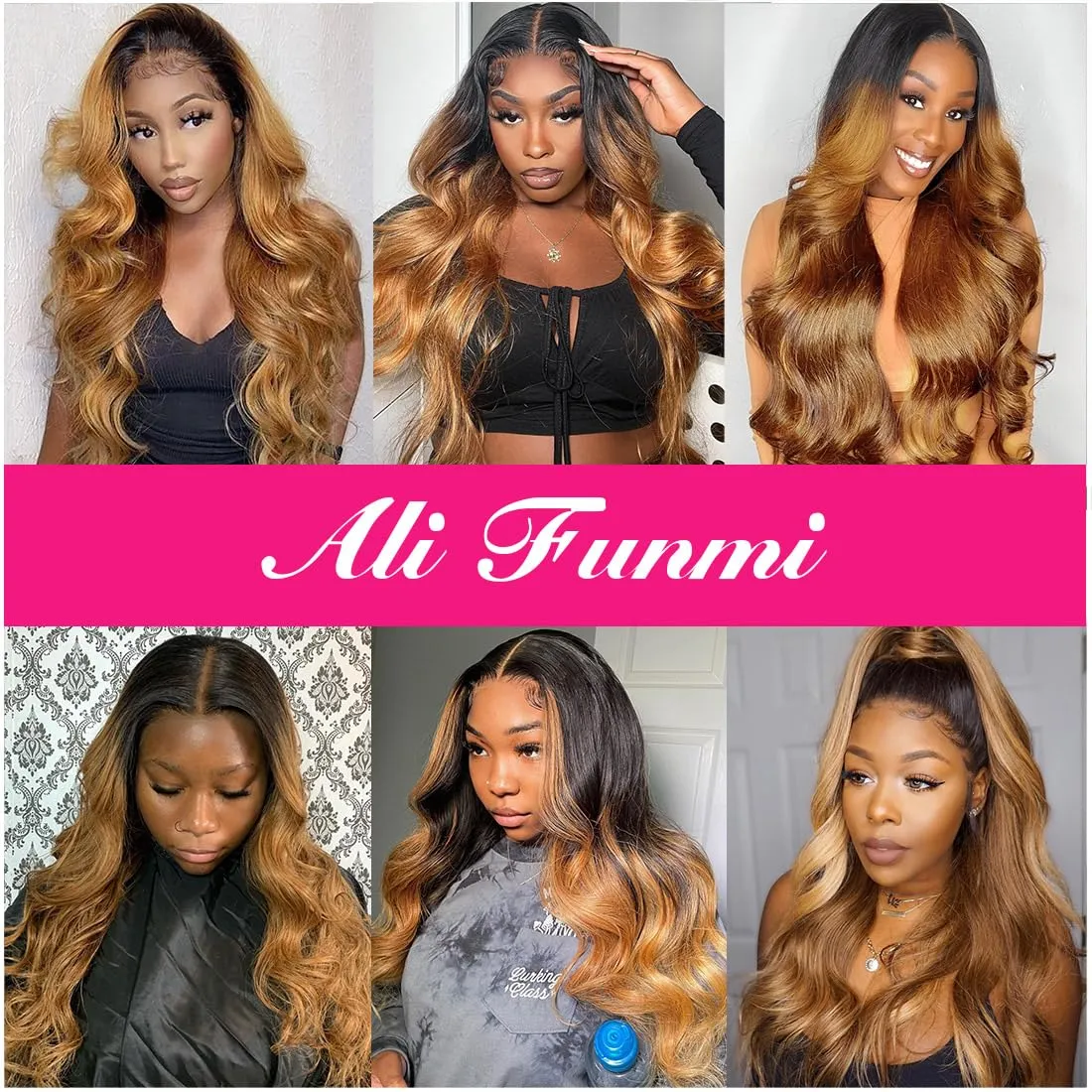 Brazilian Body Wave Ombre Human Hair Bundles - 3 Bundles Remy Virgin Hair Weave - 100% Unprocessed - 12-14-16 Inch - 2 Tone 1B/30#