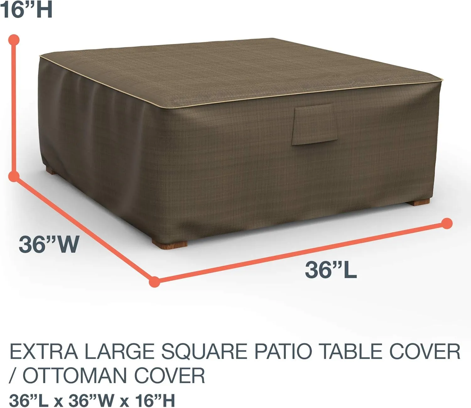 Budge NeverWet Hillside Square AC Cover, Premium Outdoor Waterproof Air Conditioner Covers, Medium, Black and Tan Weave