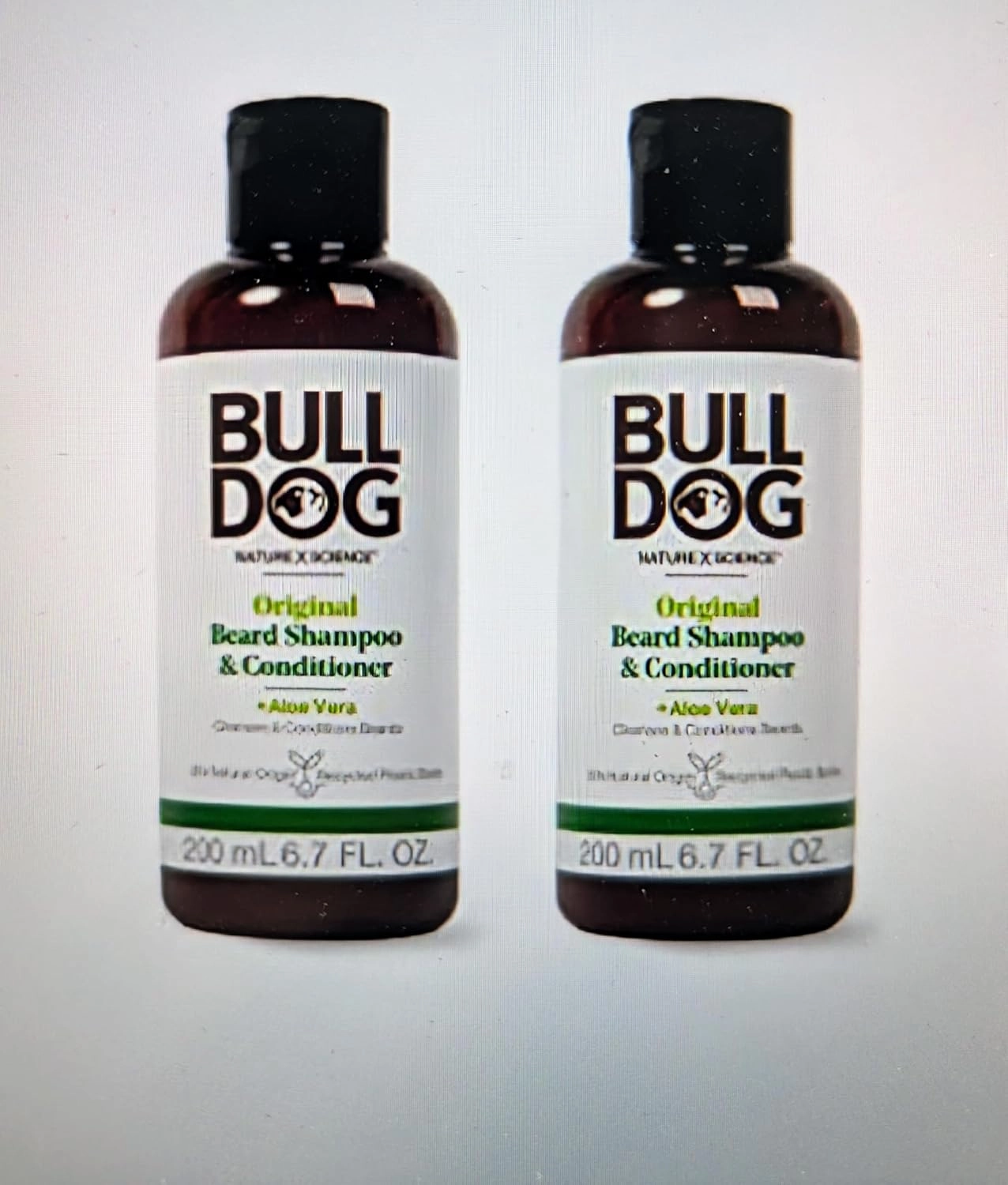 Bulldog Mens Skincare and Grooming for Men Original Beard Shampoo and Conditioner, 6.7 Ounce, Pack of 2