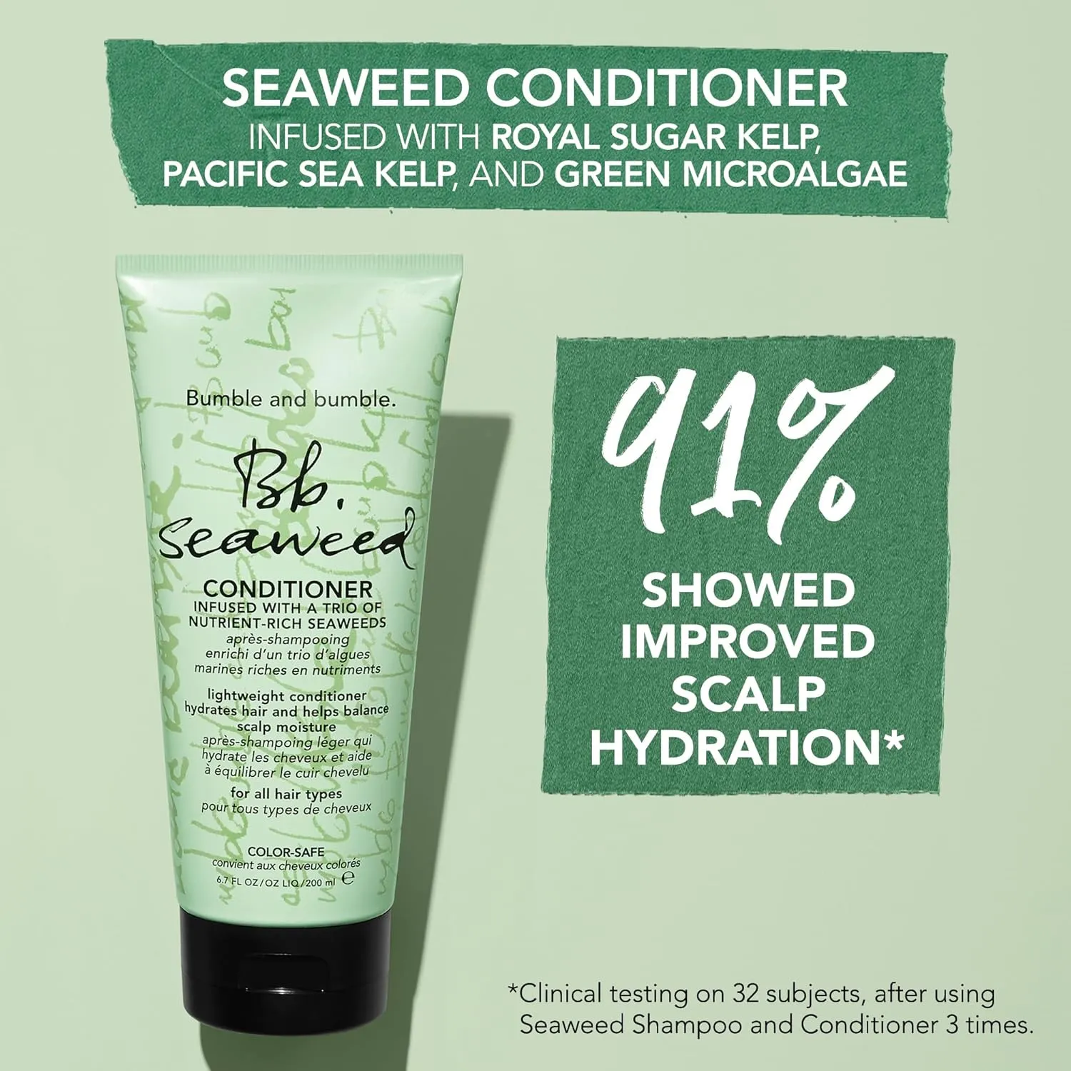 Bumble and bumble. Seaweed Hydrating Conditioner | For Fine-to-Medium Hair or Daily Washer | Anti Frizz, Color Safe   Detangler