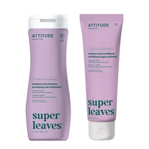 Bundle of ATTITUDE Moisture Rich Hair Shampoo and Conditioner, EWG Verified, Dermatologically Tested, Plant- and Mineral-Based, Vegan Beauty Products, Quinoa and Jojoba