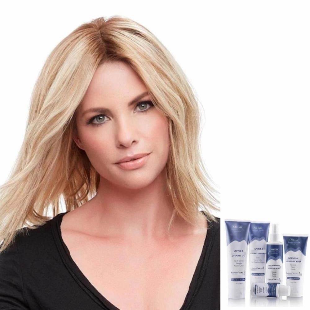Bundle - 7: 12" Top Form French Exclusive Colors Human Hair Topper by Jon Renau, Christy's Wigs Q & A Booklet, BeautiMark Hydra Shampoo Conditioner Mask Protect Leave-In Spray Shine Serum - 24B613S12