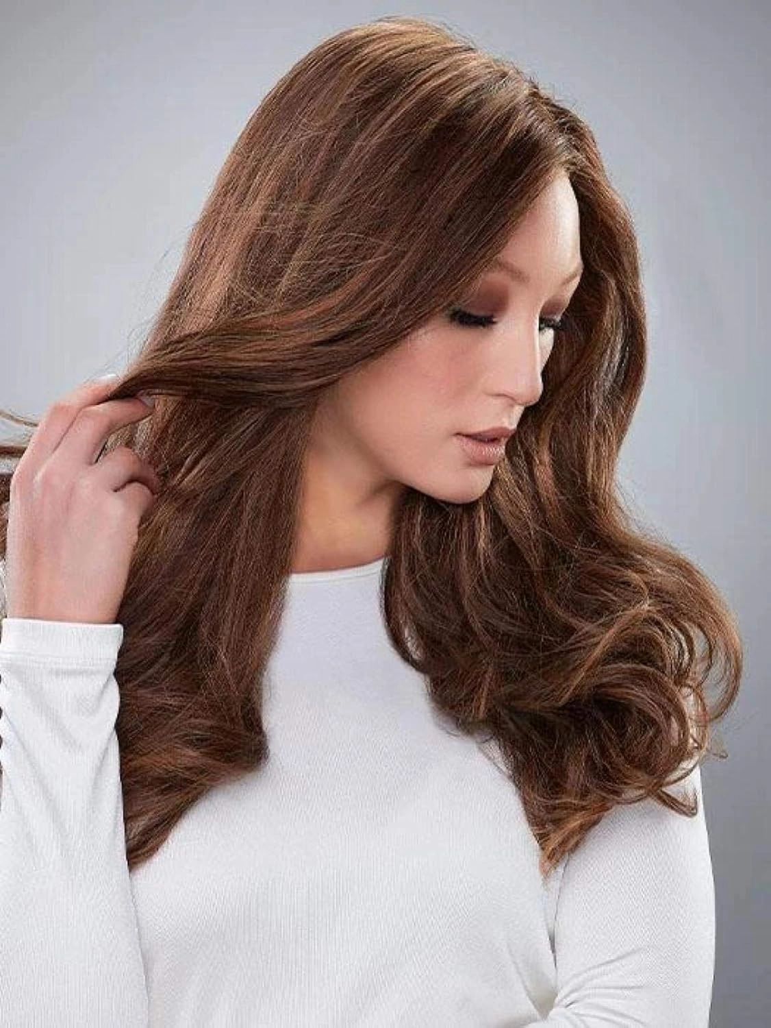 Bundle - 7 item: Blake Large Exclusive Remy Human Hair Wig by Jon Renau, Christy's Wigs Q & A Booklet, BeautiMark Hydra Shampoo Conditioner Mask Protect Leave-In Spray Shine Serum - Color: 12FS8