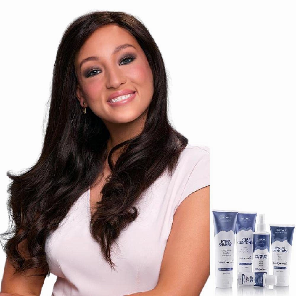 Bundle - 7 Items: Blake Lite Human Hair by Jon Renau, Christy's Wigs Q & A Booklet, BeautiMark Hydra Shampoo Conditioner Mask Protect Leave-In Spray Shine Serum - Color: 12/30BT