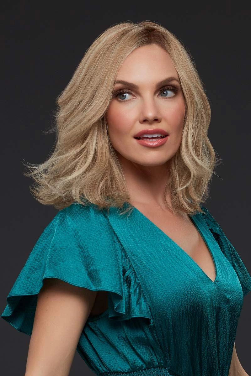 Bundle - 7 Items: Carrie Exclusive Remy Human Hair by Jon Renau, Christy's Wigs Q & A Booklet, BeautiMark Hydra Shampoo Conditioner Mask Protect Leave-In Spray Shine Serum - Color: 24BT18S8