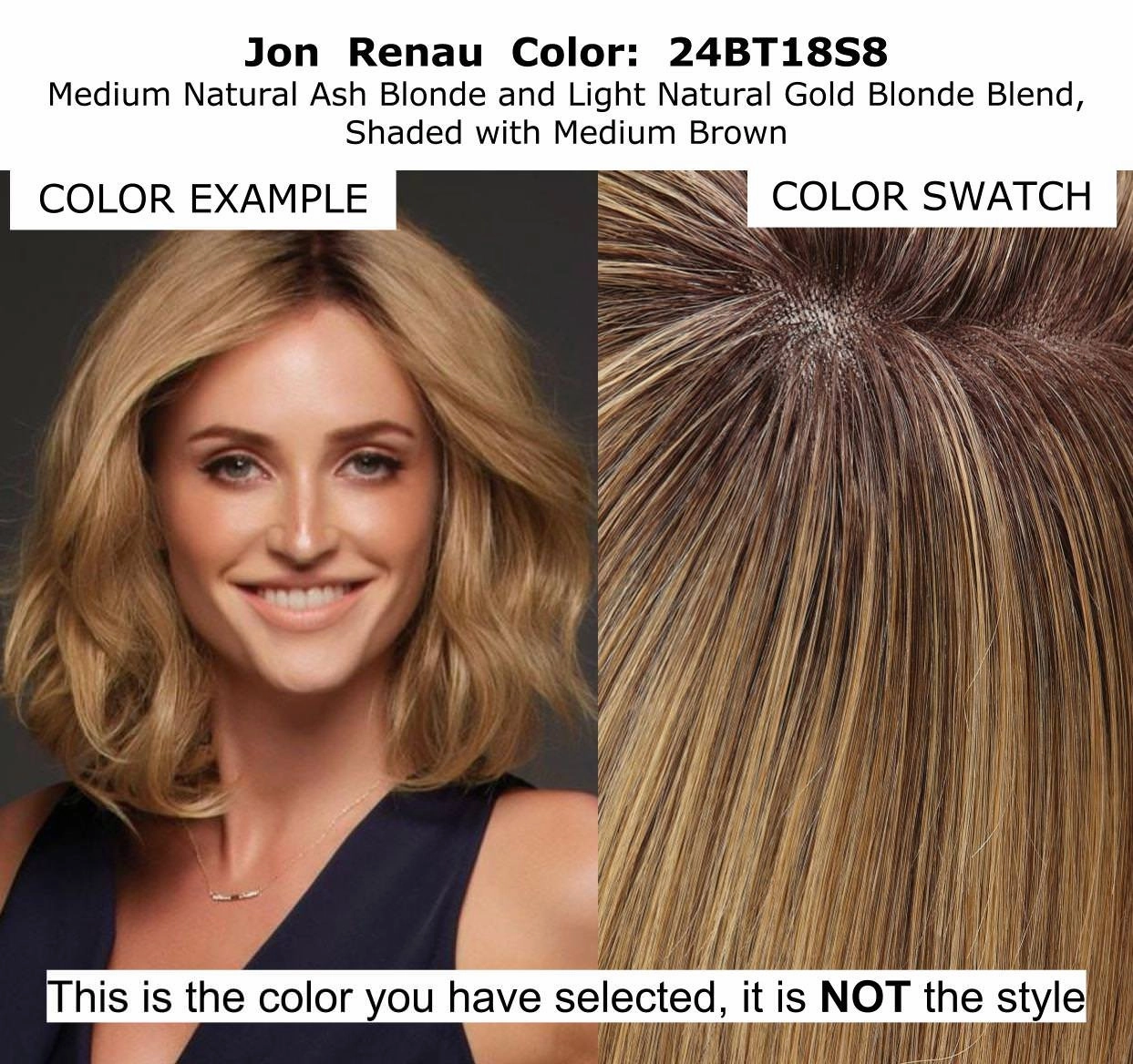 Bundle - 7 Items: Carrie Exclusive Remy Human Hair by Jon Renau, Christy's Wigs Q & A Booklet, BeautiMark Hydra Shampoo Conditioner Mask Protect Leave-In Spray Shine Serum - Color: 24BT18S8
