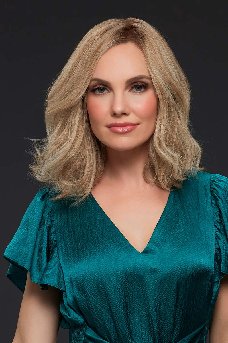 Bundle - 7 Items: Carrie Exclusive Remy Human Hair by Jon Renau, Christy's Wigs Q & A Booklet, BeautiMark Hydra Shampoo Conditioner Mask Protect Leave-In Spray Shine Serum - Color: 24BT18S8