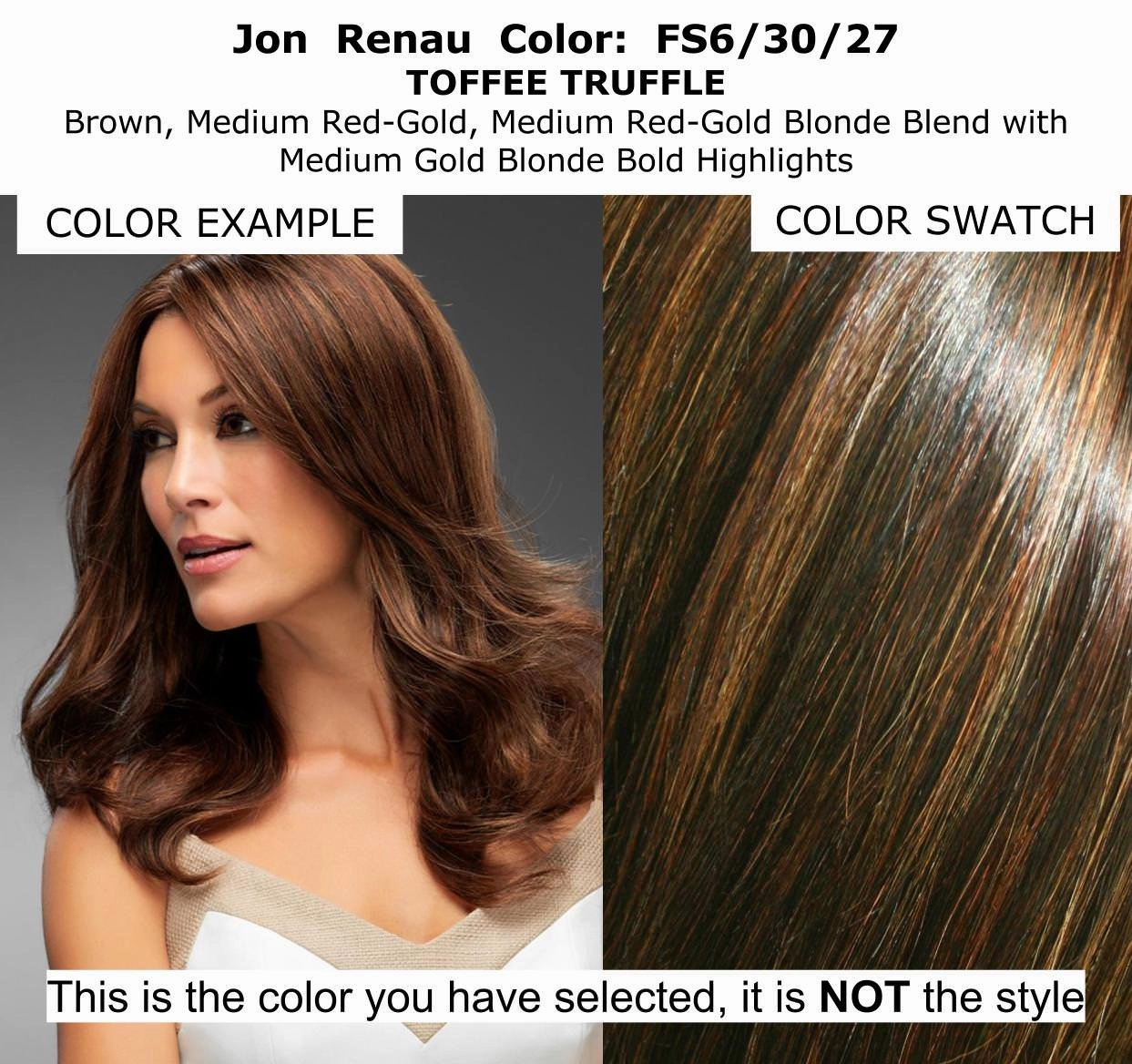 Bundle - 7 Items: Kim Remy Human Hair by Jon Renau, Christy's Wigs Q & A Booklet, BeautiMark Hydra Shampoo Conditioner Mask Protect Leave-In Spray Shine Serum - Color: FS6/30/27