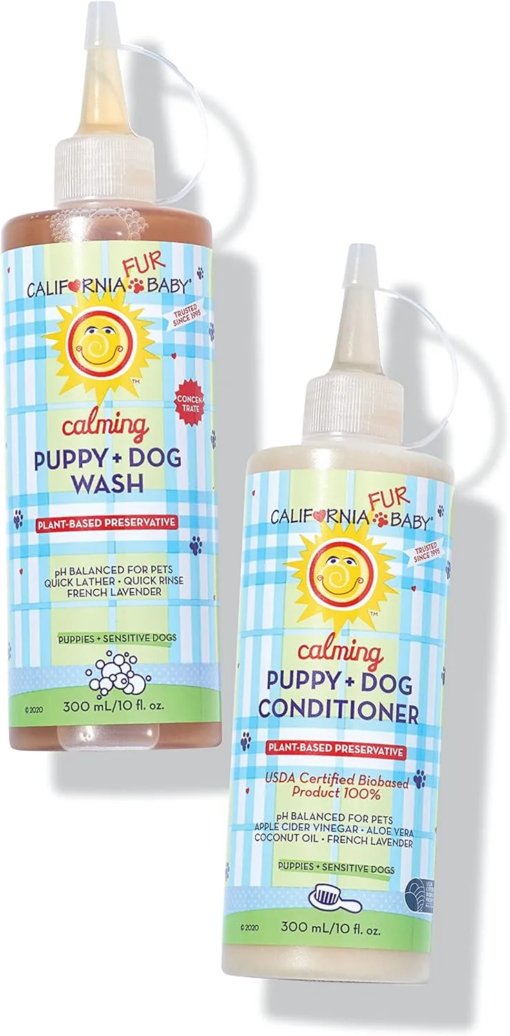 California Baby Hypoallergenic Dog Shampoo   Conditioner | 100% Plant-Based Ingredients | Lavender Scent | pH Balanced for Pets | Soothing Organic Calendula   Aloe   Apple Cider Vinegar