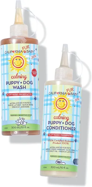California Baby Hypoallergenic Dog Shampoo   Conditioner | 100% Plant-Based Ingredients | Lavender Scent | pH Balanced for Pets | Soothing Organic Calendula   Aloe   Apple Cider Vinegar