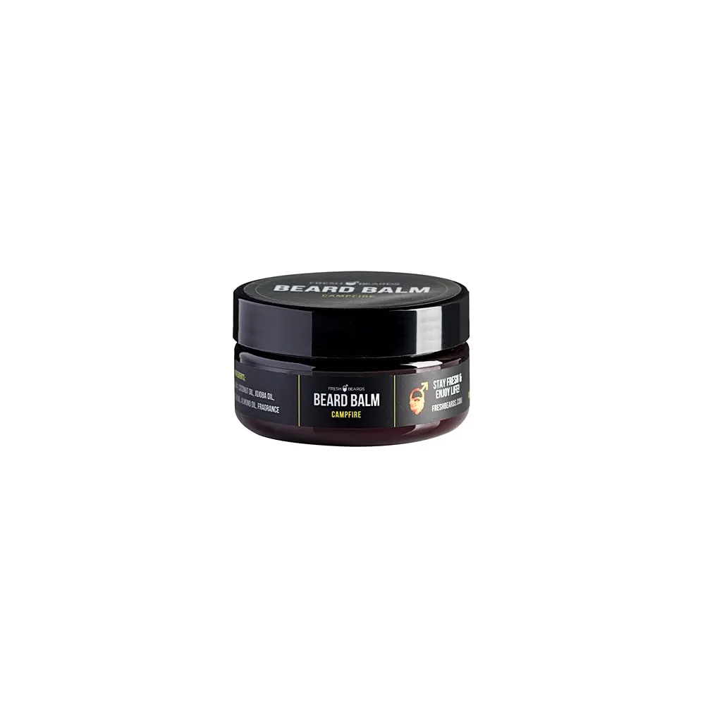 Campfire Beard Balm, 2 Ounce - Soothing Anti-Itch Moisturizer & Softener for Healthy Beard Growth & Styling - Wood, Sweet Smoke, and Fire Fragrance - Natural Beard Care for Men