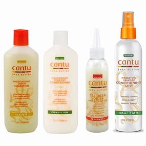 Cantu Shea Butter Moisturizing Shampoo   Conditioner  Leave In Conditioning Mist   Hair & Scalp Oil "Set"
