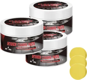 Car Interior Renovation Maintenance Cleaning Cream, Automotive Leather Cleaner and Conditioner, Leather Cleaning and Care Cream for Car Upholstery Seats Furniture (3 pcs)