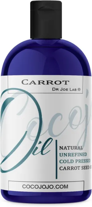 Carrot Seed Oil 4 oz Pure Natural Cold Pressed Unrefined Extra Virgin Carrot Oil - for Hair Skin Body Nail and Beard - Moisturizes, Soothes, Hydrates, & Nourishes