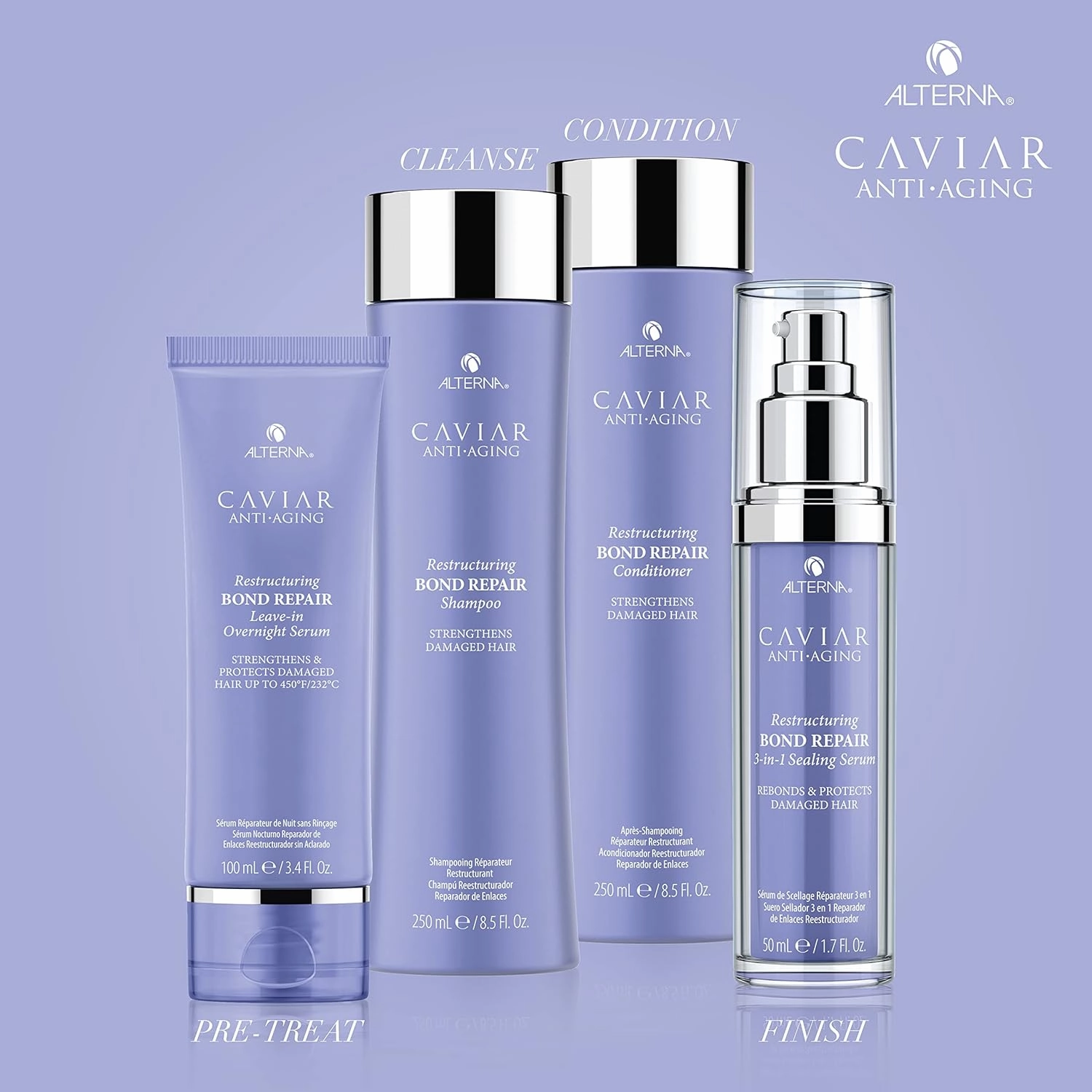 CAVIAR Anti-Aging Restructuring Bond Repair Conditioner | For Brittle, Damaged and Split Ends | Repairs, Strengthens & Protects Damaged Hair | Sulfate Free