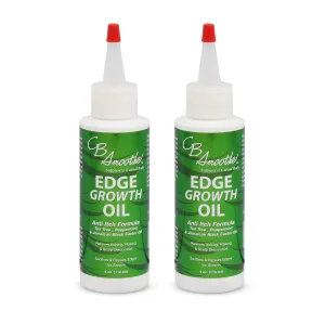 CB Smoothe Edge Growth Oil - Tea Tree, Peppermint & Jamaican Black Castor Hair Serum - Boosts Circulation & Regrowth - 4oz - 2-pack