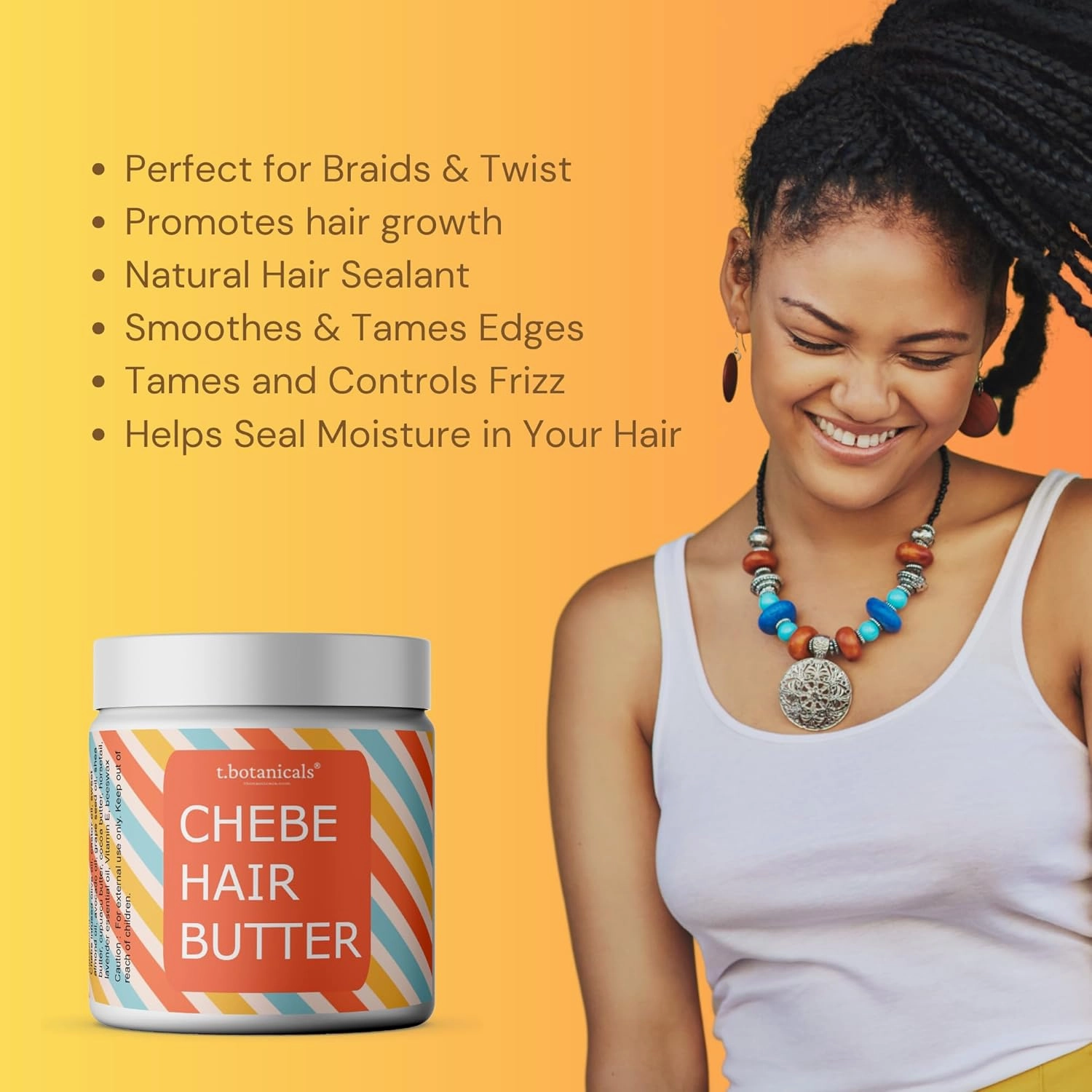 Chebe Butter for Hair Growth Hair Thickening Prevent Hair Loss Reduce Breakage and Split Ends Serum to Moisturize Dry Hair (Unscented, 8 oz.)
