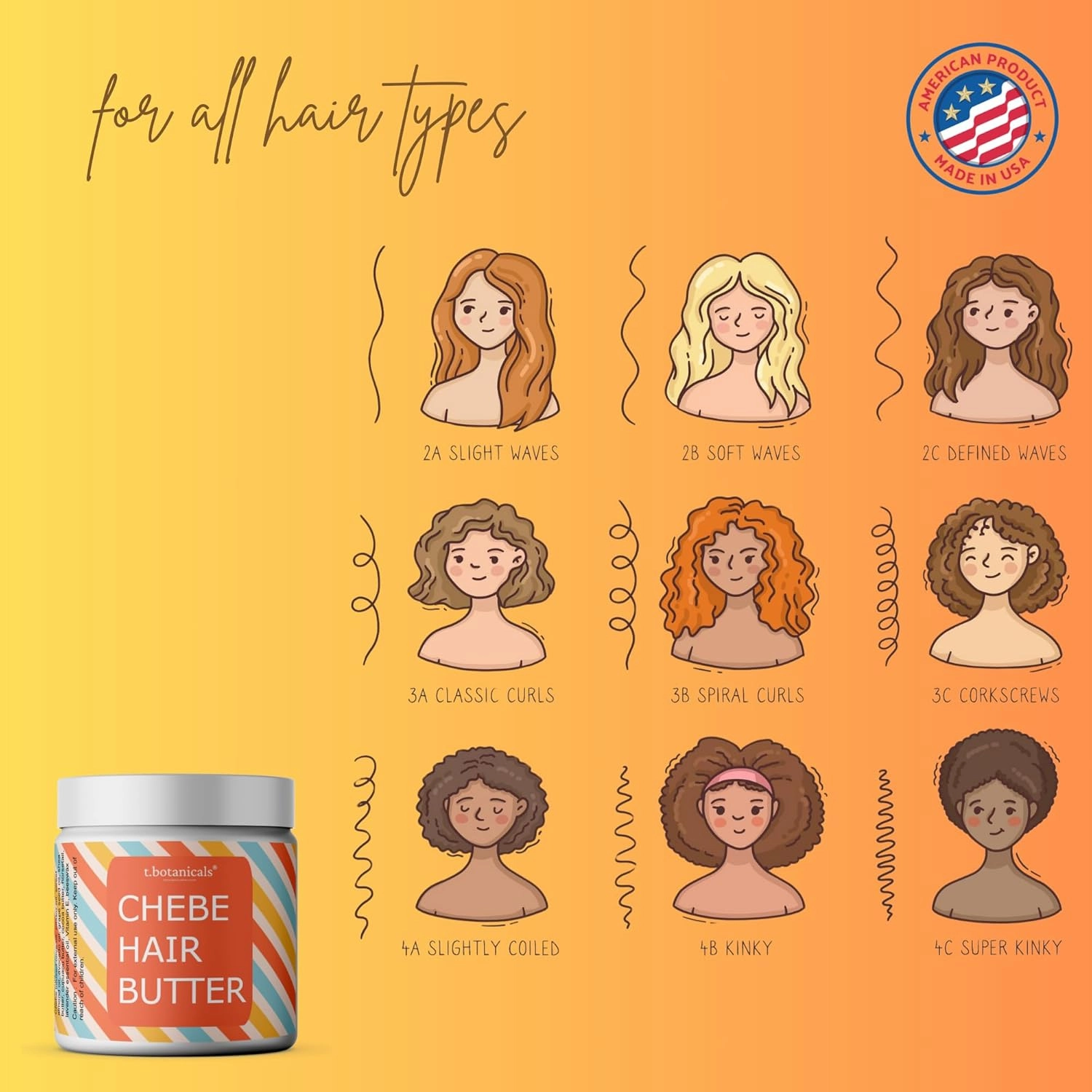 Chebe Butter for Hair Growth Hair Thickening Prevent Hair Loss Reduce Breakage and Split Ends Serum to Moisturize Dry Hair (Unscented, 8 oz.)