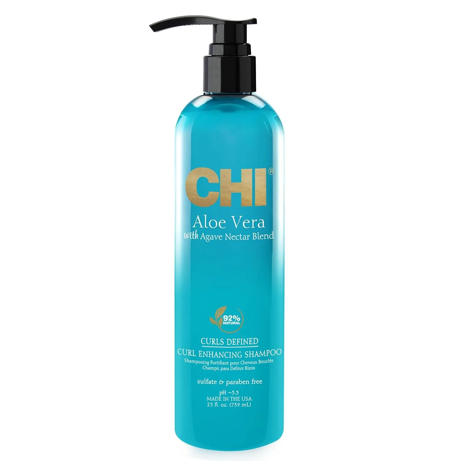 Chi Aloe Vera Curl Enhancing Shampoo, Gently Cleanses & Increases Moisture For Curly Hair, Sulfate, Paraben, & Cruelty-Free, 11.5 Oz