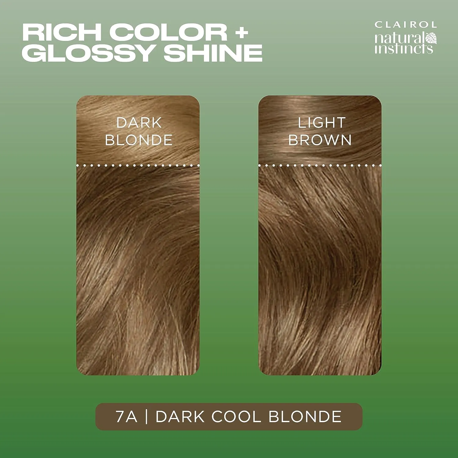 Clairol Natural Instincts Demi-Permanent Hair Dye, 7A Dark Cool Blonde Hair Color, Pack of 3