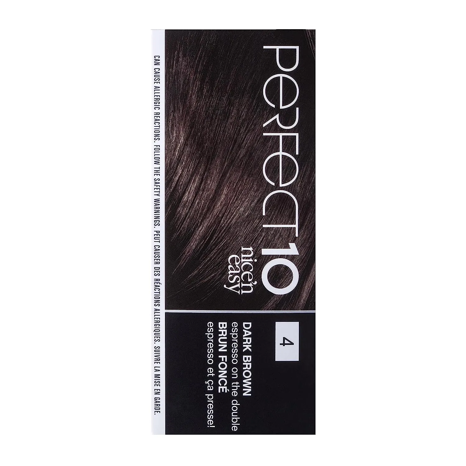 Clairol Nice'n Easy Perfect 10 Permanent Hair Dye, 4 Dark Brown Hair Color, Pack of 2