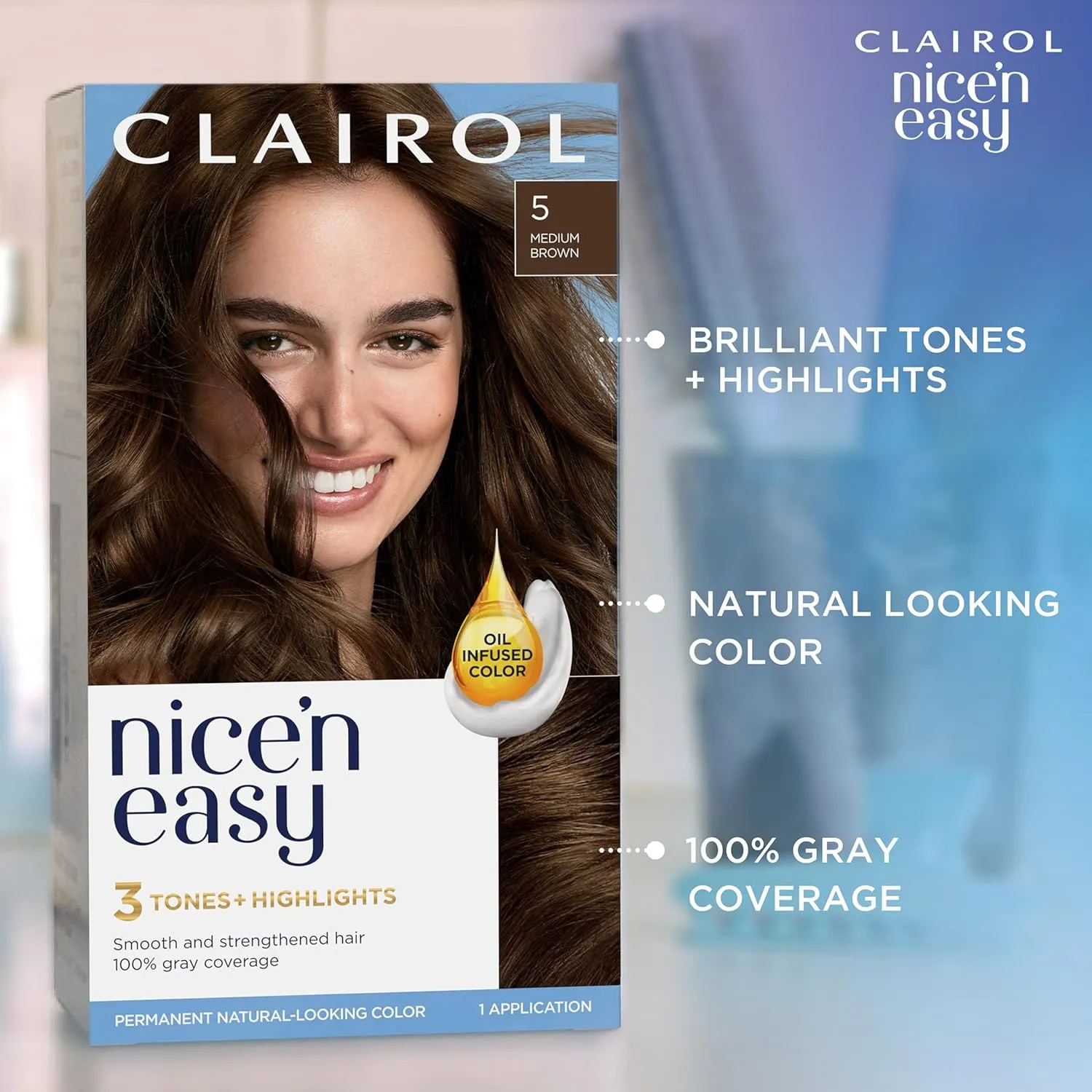 Clairol Nice'n Easy Permanent Hair Dye, 9A Light Ash Blonde Hair Color, 3 Count