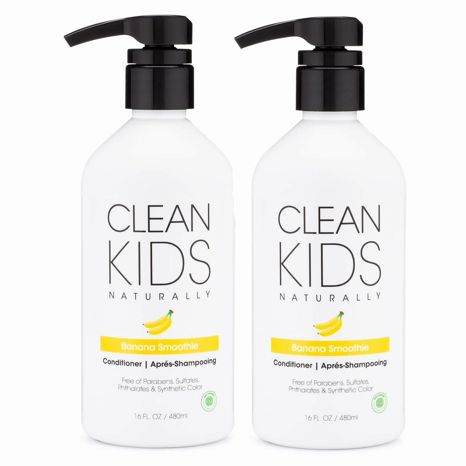 Clean Kids Naturally Conditioner, 16 oz (1 Bottle), EWG Verified (32 Fl Oz (Pack of 1), Banana)