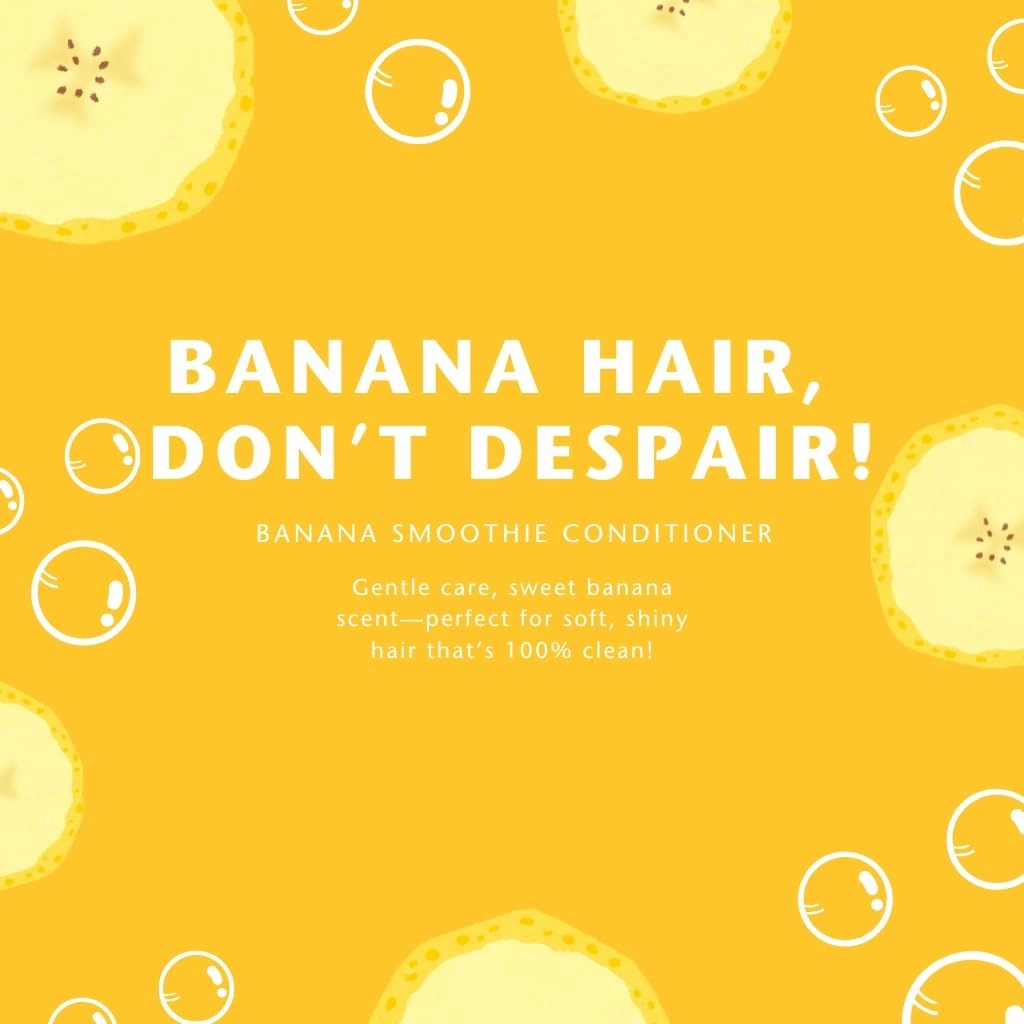 Clean Kids Naturally Conditioner, 16 oz (1 Bottle), EWG Verified (32 Fl Oz (Pack of 1), Banana)