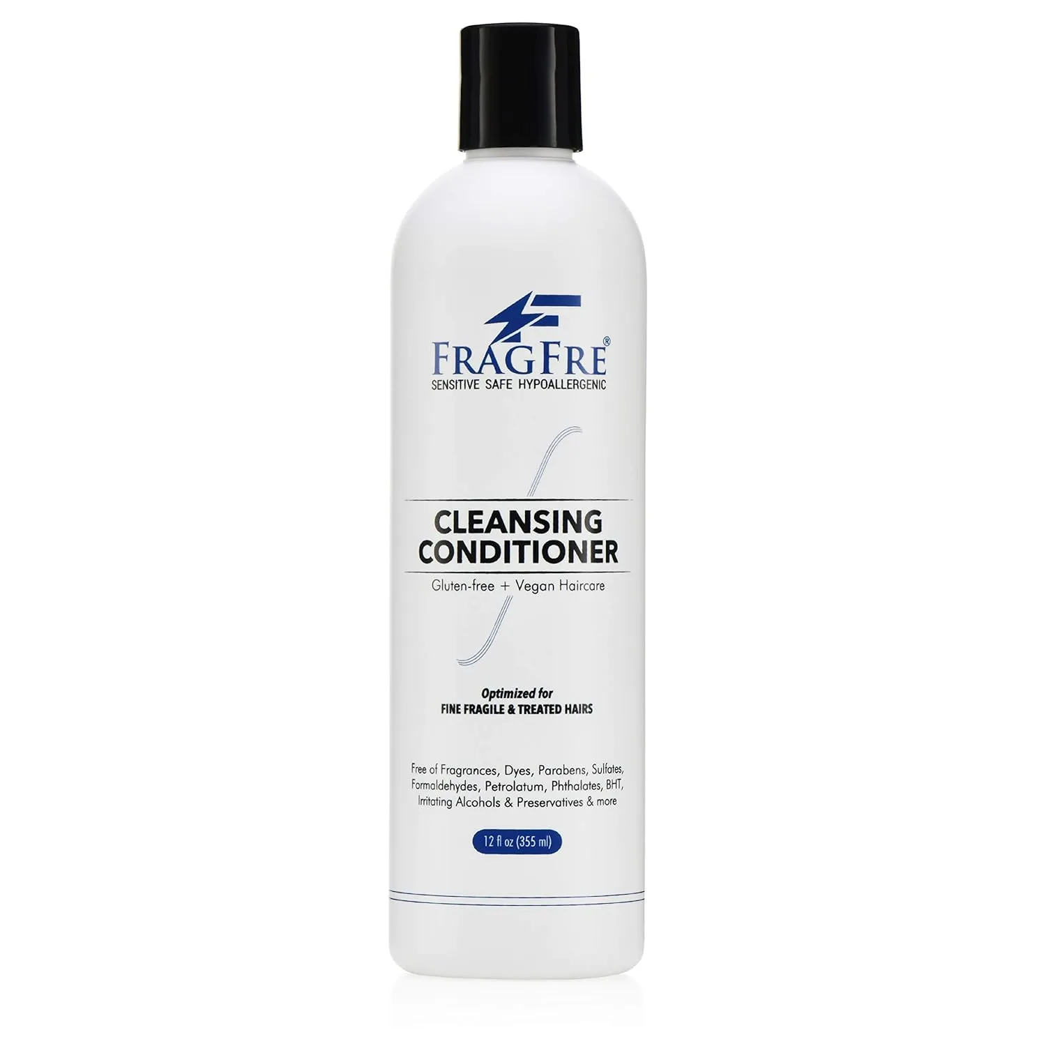 Cleansing Conditioner for Fine Fragile and Treated Hairs 12 oz - Co-Wash for Sensitive Scalps - No Fragrance No Sulfate No Parabens - Hypoallergenic Vegan Co-wash (1 Pack)