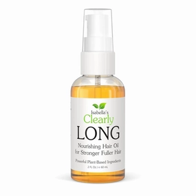 Clearly LONG, 100% Natural Hair Strengthening   Conditioning Leave In Treatment for Split Ends, Dry Damaged Hair with Castor, Jojoba, Argan Oils | Sulfate Free, Alcohol Free (60 mL)