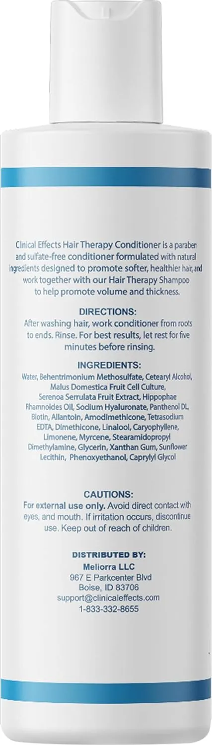 Clinical Effects Hair Therapy Conditioner - Hair Growth Conditioner for Men and Women - Deep Conditioner with Biotin, Saw Palmetto and Panthenol - Made in the USA - 8 Fl oz