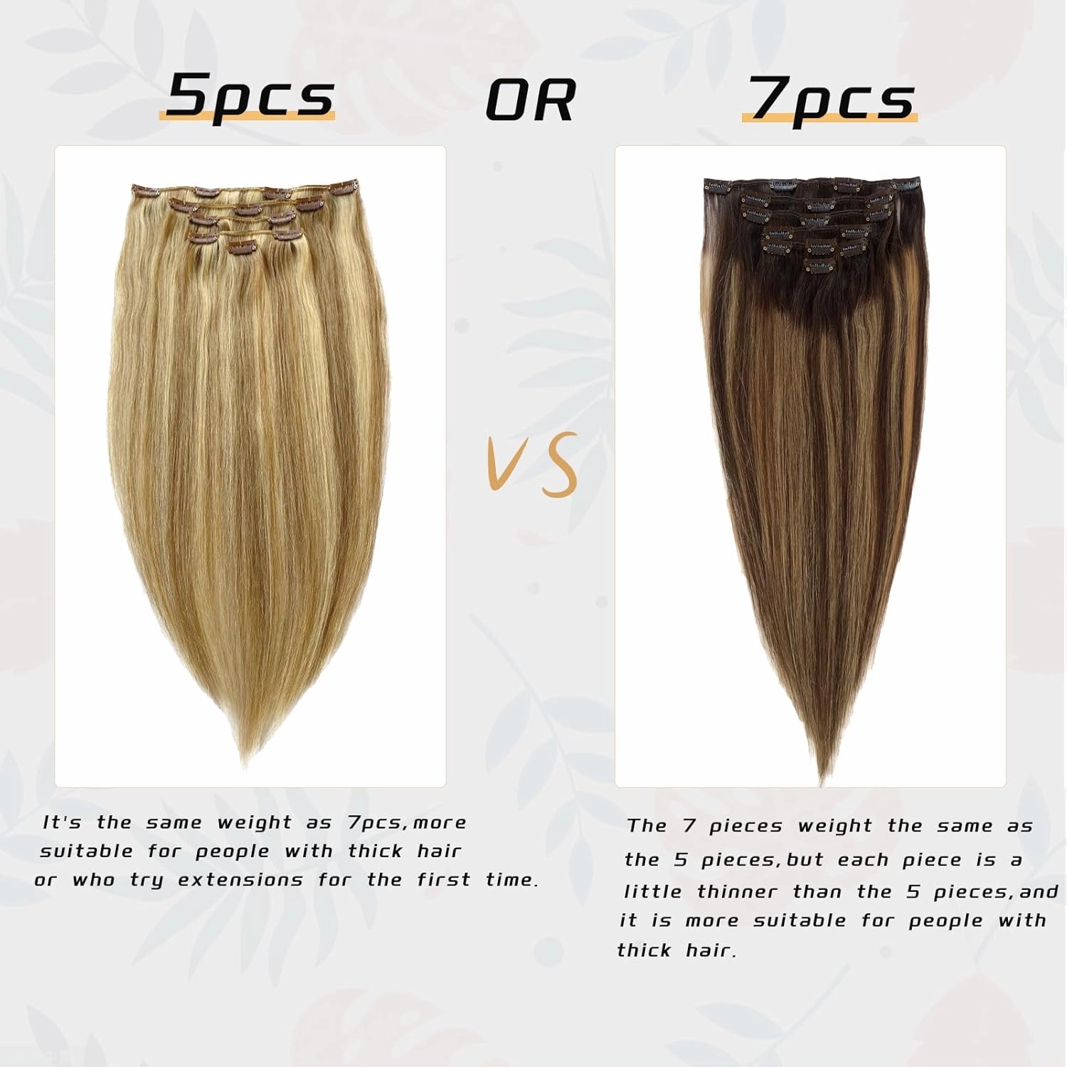 Clip in Hair Extension 12 Inch Chocolate Brown Mix Caramel Blonde Highlights 5PCS Natural Straight Hairpieces for Women Thick Human Hair Double Weft Hair Full Head(#16P22)