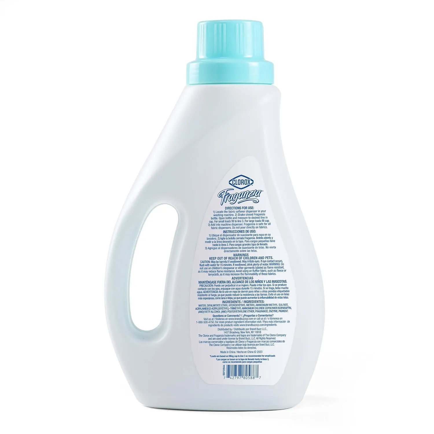 Clorox Fraganzia Liquid Fabric Softener, Fresh Ocean Breeze Scent 40oz | Laundry Softener | Laundry Wrinkle Reducer and Static Reducer | Fresh Ocean Breeze Laundry Softener