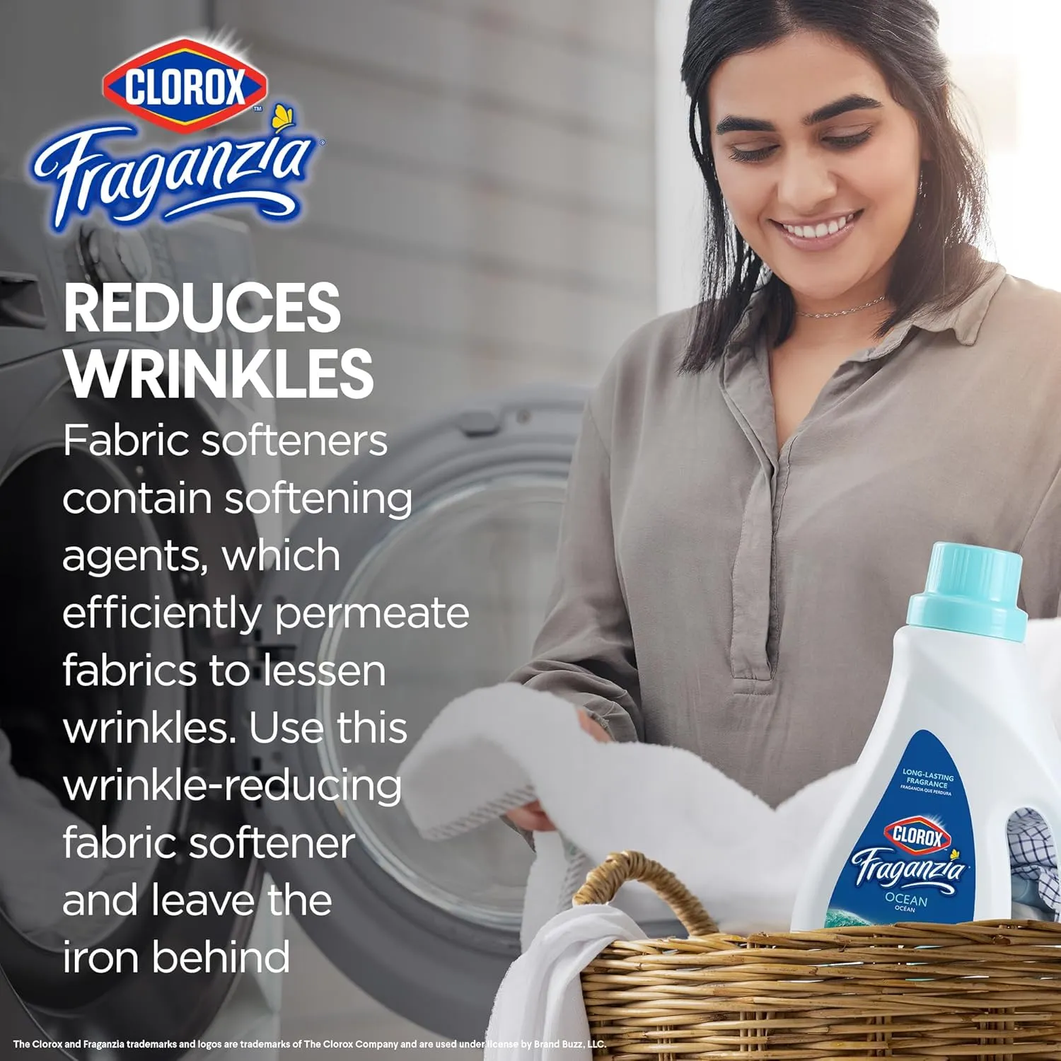 Clorox Fraganzia Liquid Fabric Softener, Fresh Ocean Breeze Scent 40oz | Laundry Softener | Laundry Wrinkle Reducer and Static Reducer | Fresh Ocean Breeze Laundry Softener