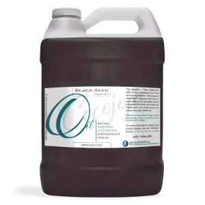 cocojojo Black Cumin - Egyptian Black Seed Oil - Kalonji Oil Cold Pressed 1 GALLON Pure Natural Seed Hair Beard Face Lips Pain