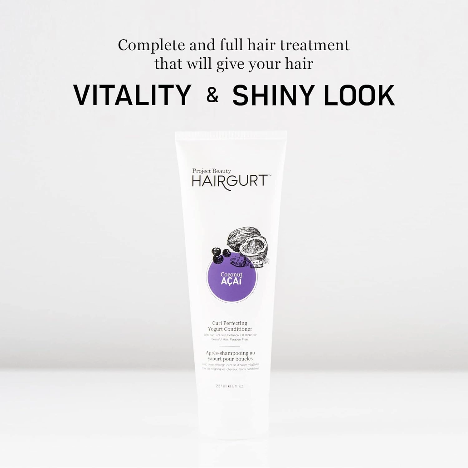 Coconut Acai Curl Perfecting Yogurt Conditioner – Defines Curly & Wavy Hair – Sulfate-Free, Natural Formula, 8 oz