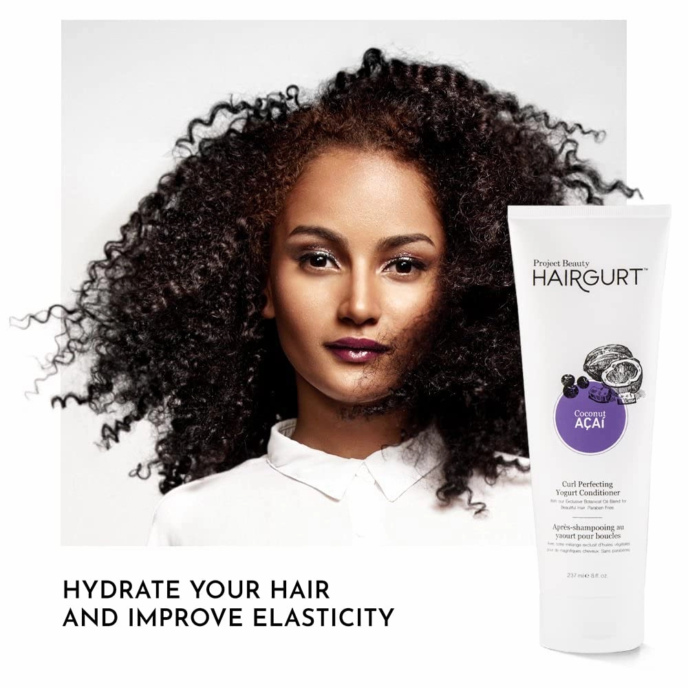 Coconut Acai Curl Perfecting Yogurt Conditioner – Defines Curly & Wavy Hair – Sulfate-Free, Natural Formula, 8 oz