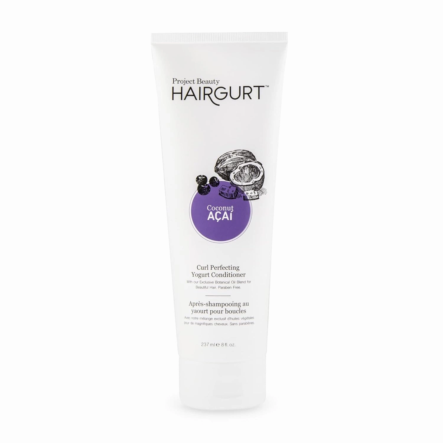 Coconut Acai Curl Perfecting Yogurt Conditioner – Defines Curly & Wavy Hair – Sulfate-Free, Natural Formula, 8 oz