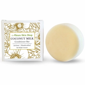 Coconut Milk Solid Bar Conditioner, Natural, Sulfate Free, Eco-Friendly, Plastic Free, All Hair Types including frizzy hair, Cruelty-Free & Vegan 4 ounces