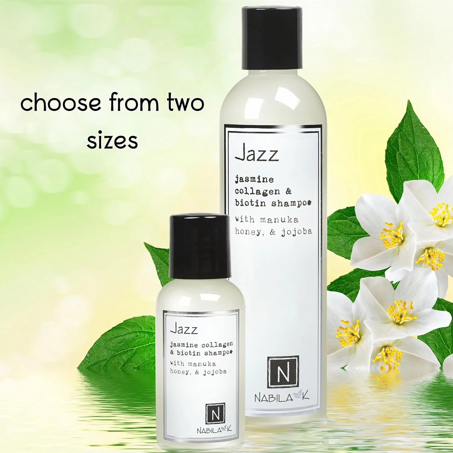 Collagen & Biotin Shampoo, 9 oz – Jazz – White Jasmine, Manuka Honey & Jojoba – Cleansing, Hydrating, Color-Safe – Sulfate-Free