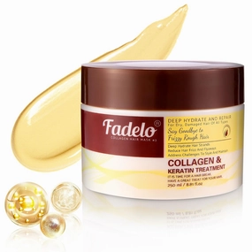 Collagen & Keratin Hair Mask for Damaged, Dry Hair – Deep Conditioner with Argan Oil, Vitamin E for Frizzy, Color-Treated Hair – Moisturizing, Sulfate-Free Treatment for All Hair Types, 250ml