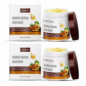 Collagen Hair Mask, Deep Conditioner for Dry, Damaged, Frizzy or Curly Hair, Deep Conditioning, Hydrates, Nourishes, Collagen with Biotin Hair Treatment Mask(227G/8Oz) (2pcs)